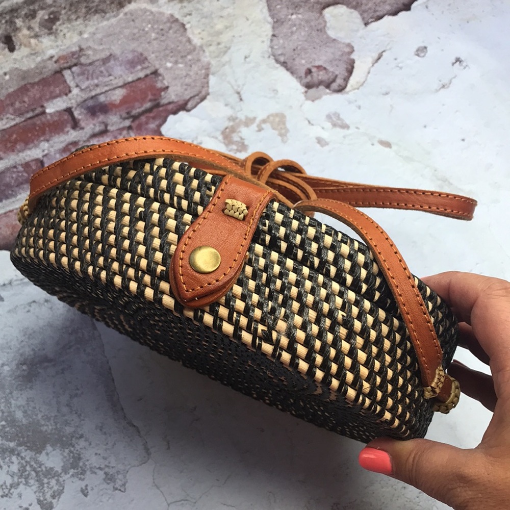 🆕Hawaiian Rattan Crossbody Cloth Lined Purse Bag Travel Vacation - Picture 9 of 10